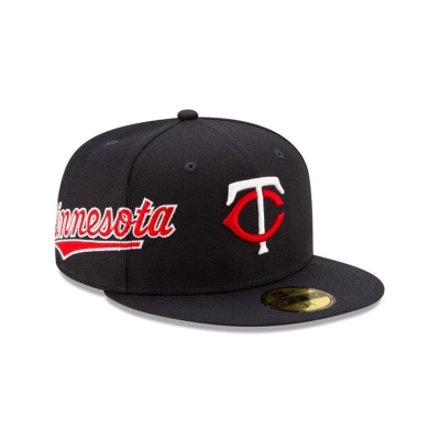 Blue Minnesota Twins Hat - New Era MLB Slant 59FIFTY Fitted Caps USA0463927